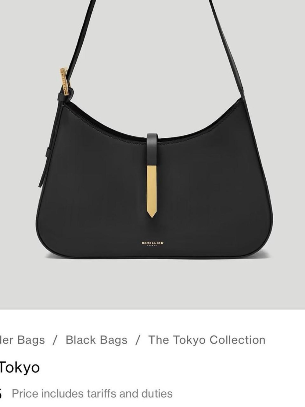 DeMellier Green Leather Shoulder Bag with Gold Accent - Picture 5 of 5